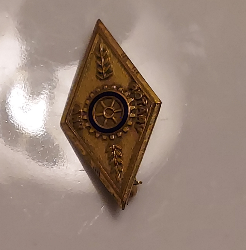 ROTARY INTERNATIONAL ANN PIN 1/120 10k gold stamped lapel pin VINTAGE PRE 1980s